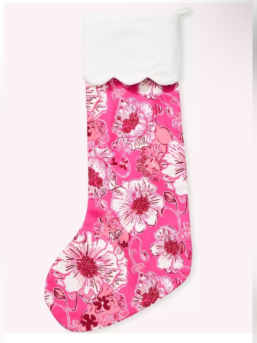 Limited Edition Lilly Pulitzer Christmas stocking Sun Shell pink feeling poppy
